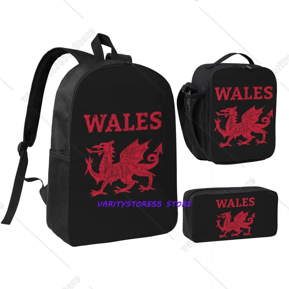 Wales Red Dragon Backpack Student BookBag School Bag Shoulder Bags 3ps Insulated Lunch Bag Pencil Case
Wales Red Dragon Backpack Student BookBag School Bag Shoulder Bags 3ps Insulated Lunch Bag Pencil Case