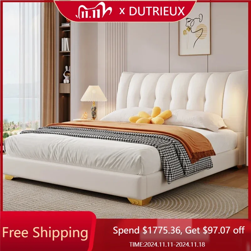 High End Nordic Aesthetic Bed Frame Storage King Size Modern Queen Bed Frame Luxury Leather Camas Matrimonial Room Furniture
High End Nordic Aesthetic Bed Frame Storage King Size Modern Queen Bed Frame Luxury Leather Camas Matrimonial Room Furniture