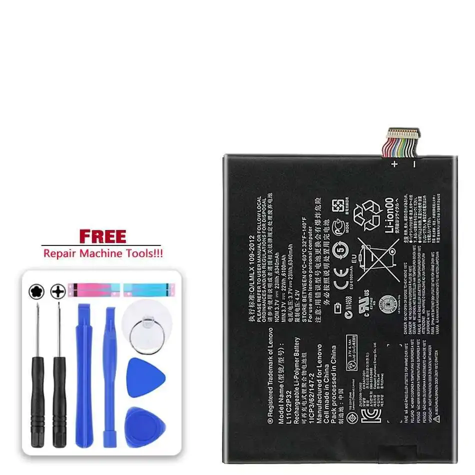 For Lenovo L11C2P32 Idea Tab S6000-F S600H A7600 L12D2P31 L11C2P31 Tablet Battery Good Low-Temperature Performance 6100mAh
For Lenovo L11C2P32 Idea Tab S6000-F S600H A7600 L12D2P31 L11C2P31 Tablet Battery Good Low-Temperature Performance 6100mAh