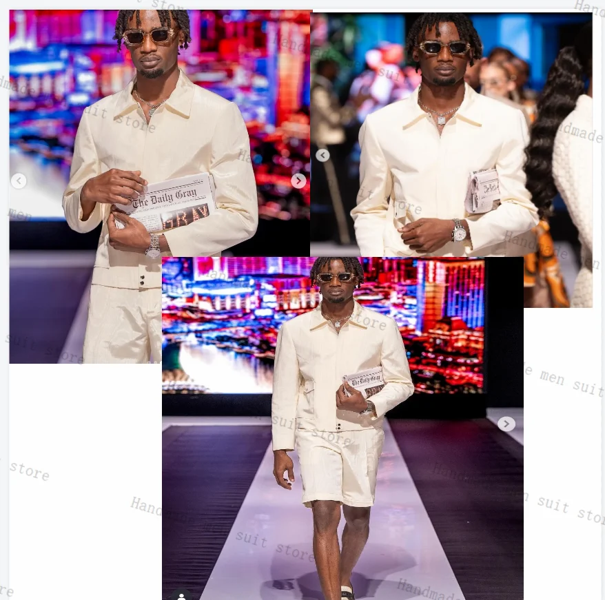 Catwalk Men Suits 2 Piece Zipper Blazer+Short Pants Trousers Wedding Tuxedo Prom Coat Customized Formal Office Jacket
Catwalk Men Suits 2 Piece Zipper Blazer+Short Pants Trousers Wedding Tuxedo Prom Coat Customized Formal Office Jacket