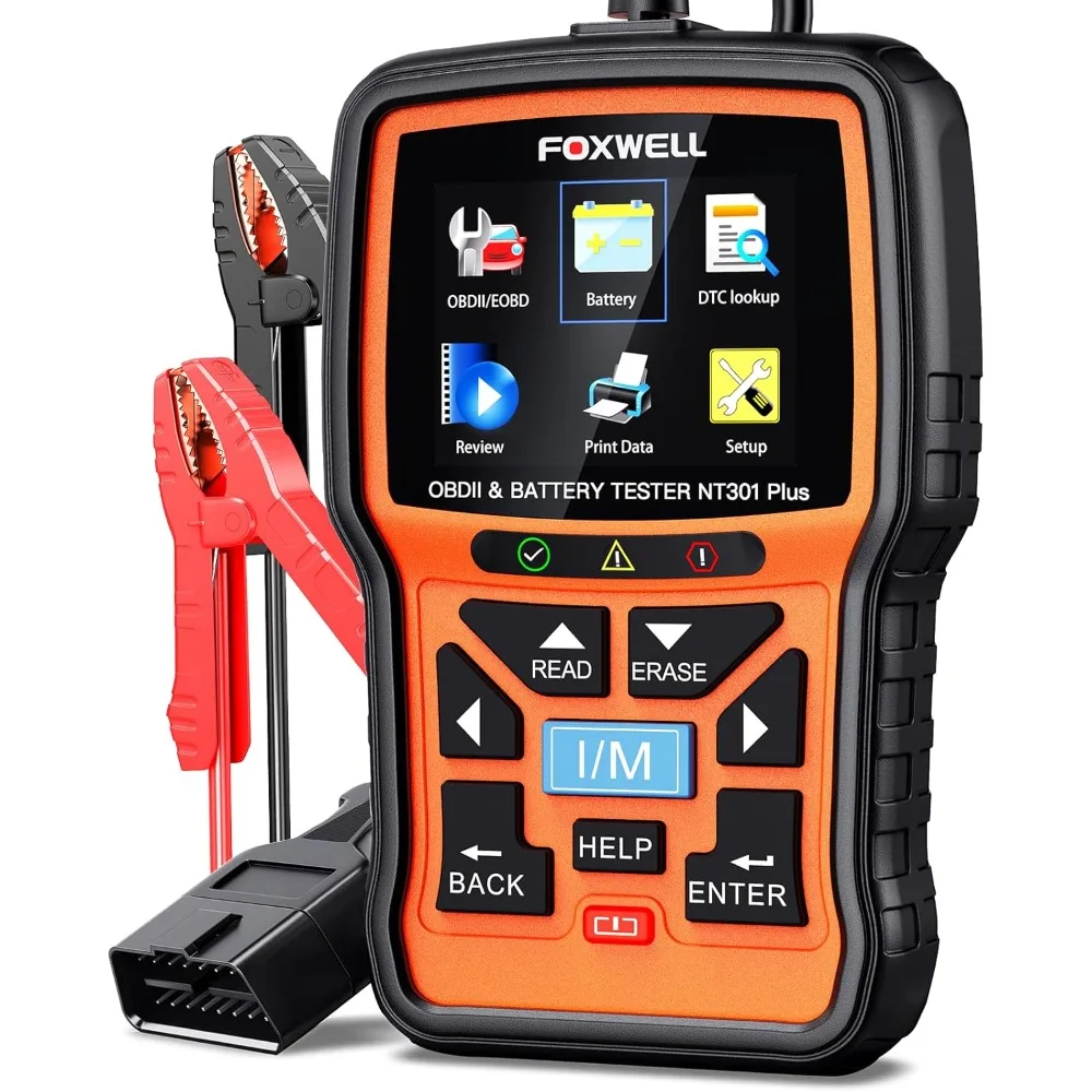 NT301 Plus 2-in-1 OBD2 Scanner Battery Tester, Professional Check Engine Code Reader Car Diagnostic Tool, Live Data
NT301 Plus 2-in-1 OBD2 Scanner Battery Tester, Professional Check Engine Code Reader Car Diagnostic Tool, Live Data