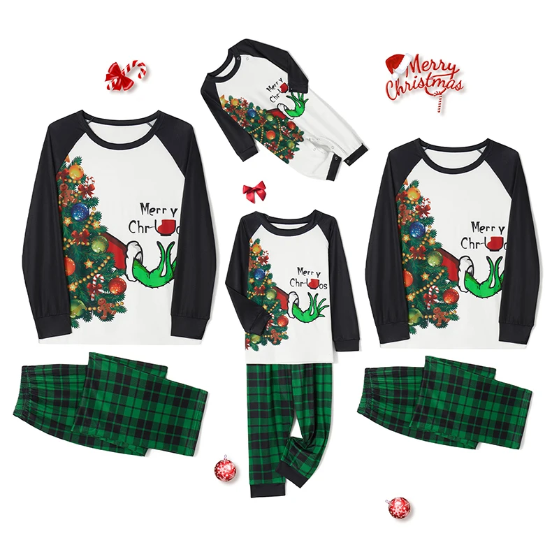 Xmas Family Matching Pajamas Set with Cartoon Print Tops and Red Plaid Pants for Christmas Sleepwear Fun
Xmas Family Matching Pajamas Set with Cartoon Print Tops and Red Plaid Pants for Christmas Sleepwear Fun