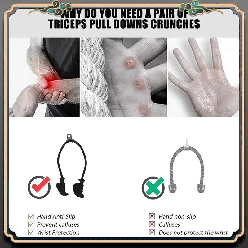 Эргономичная веревка для трицепса премиум-класса с противоскользящей ручкой из натурального каучука для большего мышечных волокна - спортивная веревка для толкателей
Эргономичная веревка для трицепса премиум-класса с противоскользящей ручкой из натурального каучука для большего мышечных волокна - спортивная веревка для толкателей