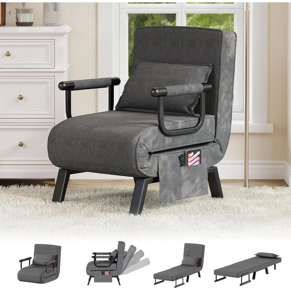 Удобные трансформируемые спальные кресла для взрослых, складной диван-кровать 5 в 1, регулируемой спинкой, боковыми карманами и подушкой, уютный маленький размер
Удобные трансформируемые спальные кресла для взрослых, складной диван-кровать 5 в 1, регулируемой спинкой, боковыми карманами и подушкой, уютный маленький размер