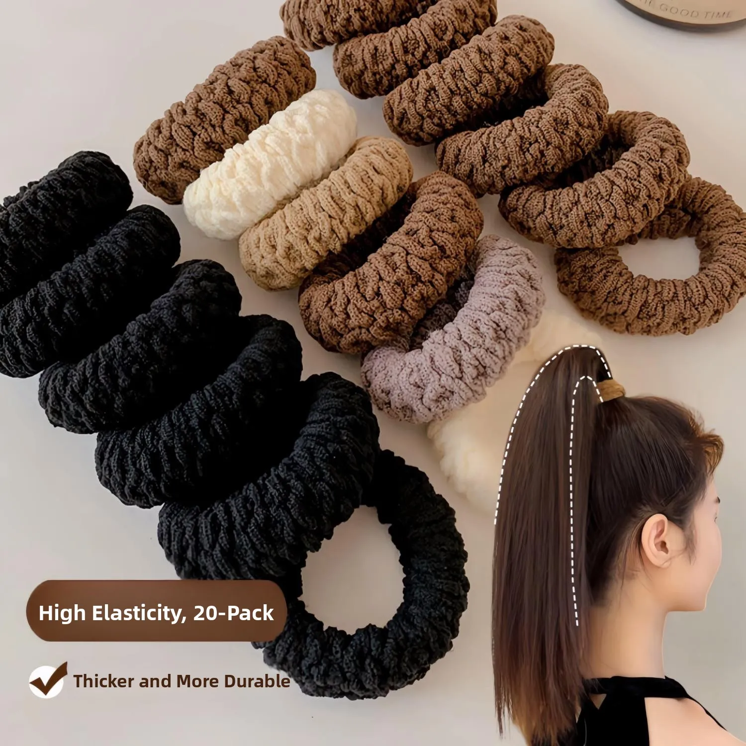 New Wide Hair Ties Elasticity Durable Thickened High Elasticity Hair Bands for High Ponytail Hair Accessories Hair Rings
New Wide Hair Ties Elasticity Durable Thickened High Elasticity Hair Bands for High Ponytail Hair Accessories Hair Rings