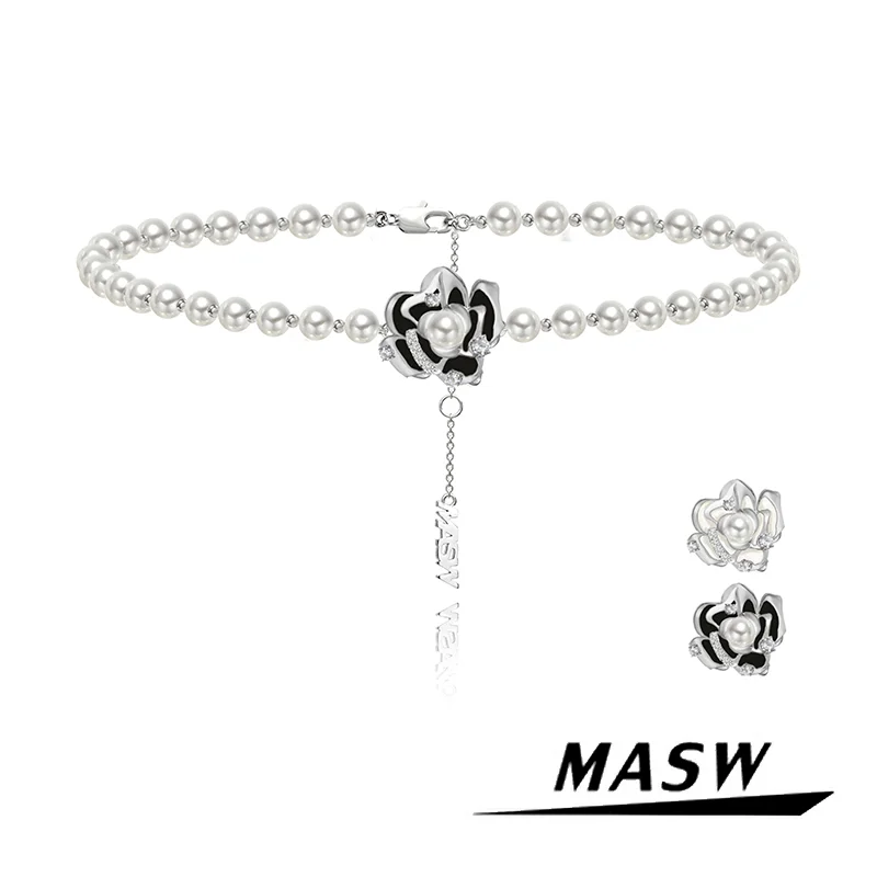 MASW Original Design Elegant Fashion Jewelry Flower Charm High Quality Glass Simulated Pearl Necklace For Women Girl Party Gift
MASW Original Design Elegant Fashion Jewelry Flower Charm High Quality Glass Simulated Pearl Necklace For Women Girl Party Gift
