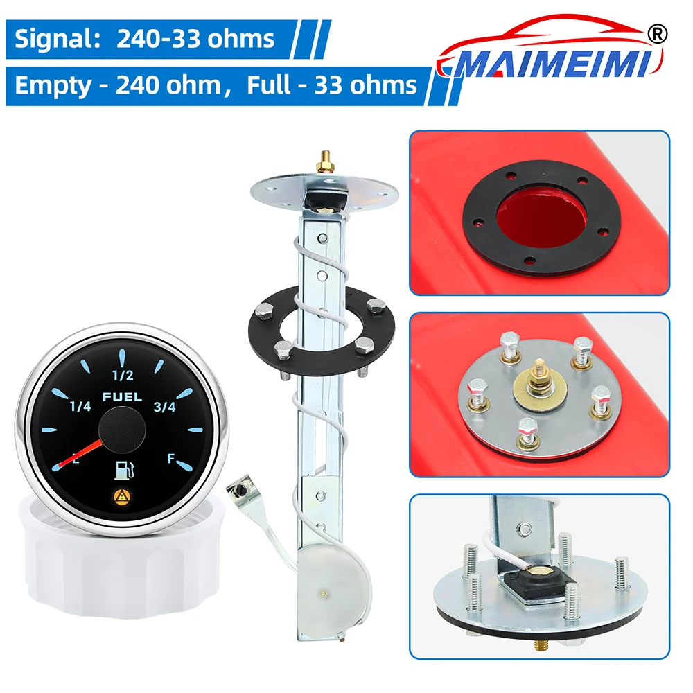 52mm Fuel Level Gauge With 240-33ohm/0-90ohm Fuel Float Sensor 52mm Digital pointer Fuel Level Gauge With Flashing Alarm
52mm Fuel Level Gauge With 240-33ohm/0-90ohm Fuel Float Sensor 52mm Digital pointer Fuel Level Gauge With Flashing Alarm