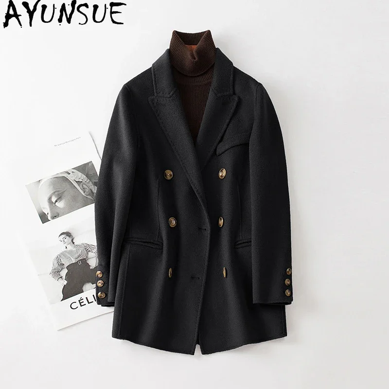 AYUNSUE Casual 100% Wool Jacket for Women Fall Winter New Fashion Double-sided Wool Coat Loose Vintage Blazers Womens Clothing
AYUNSUE Casual 100% Wool Jacket for Women Fall Winter New Fashion Double-sided Wool Coat Loose Vintage Blazers Womens Clothing