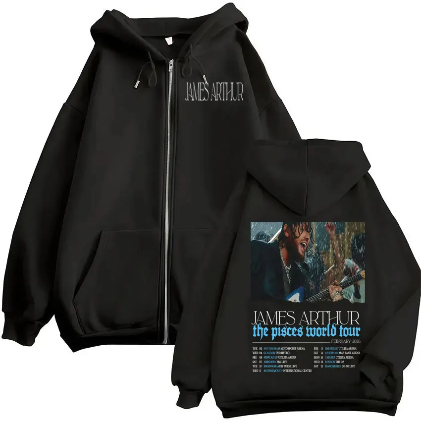 James Arthur The Pisces World Tour Zip Up Hoodies High Quality Long Sleeve Zipper Sweatshirts Men Women Casual Loose Pullovers
James Arthur The Pisces World Tour Zip Up Hoodies High Quality Long Sleeve Zipper Sweatshirts Men Women Casual Loose Pullovers
