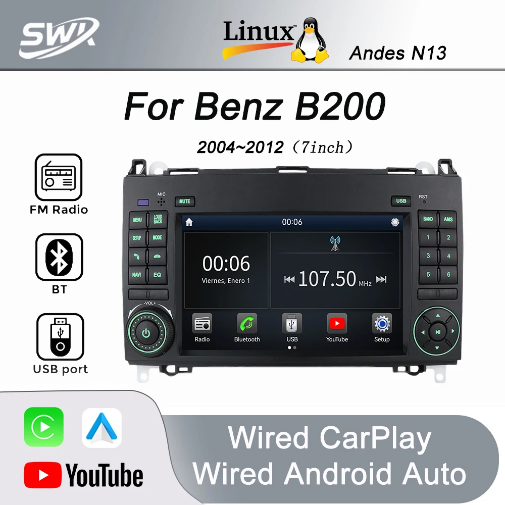 Автомагнитола для Mercedes-Benz B200, 7 дюймов, Linux-система, FM, PSD, USB, Carplay, Android Auto, Bluetooth, Mirror-link, Plug and Play
Автомагнитола для Mercedes-Benz B200, 7 дюймов, Linux-система, FM, PSD, USB, Carplay, Android Auto, Bluetooth, Mirror-link, Plug and Play