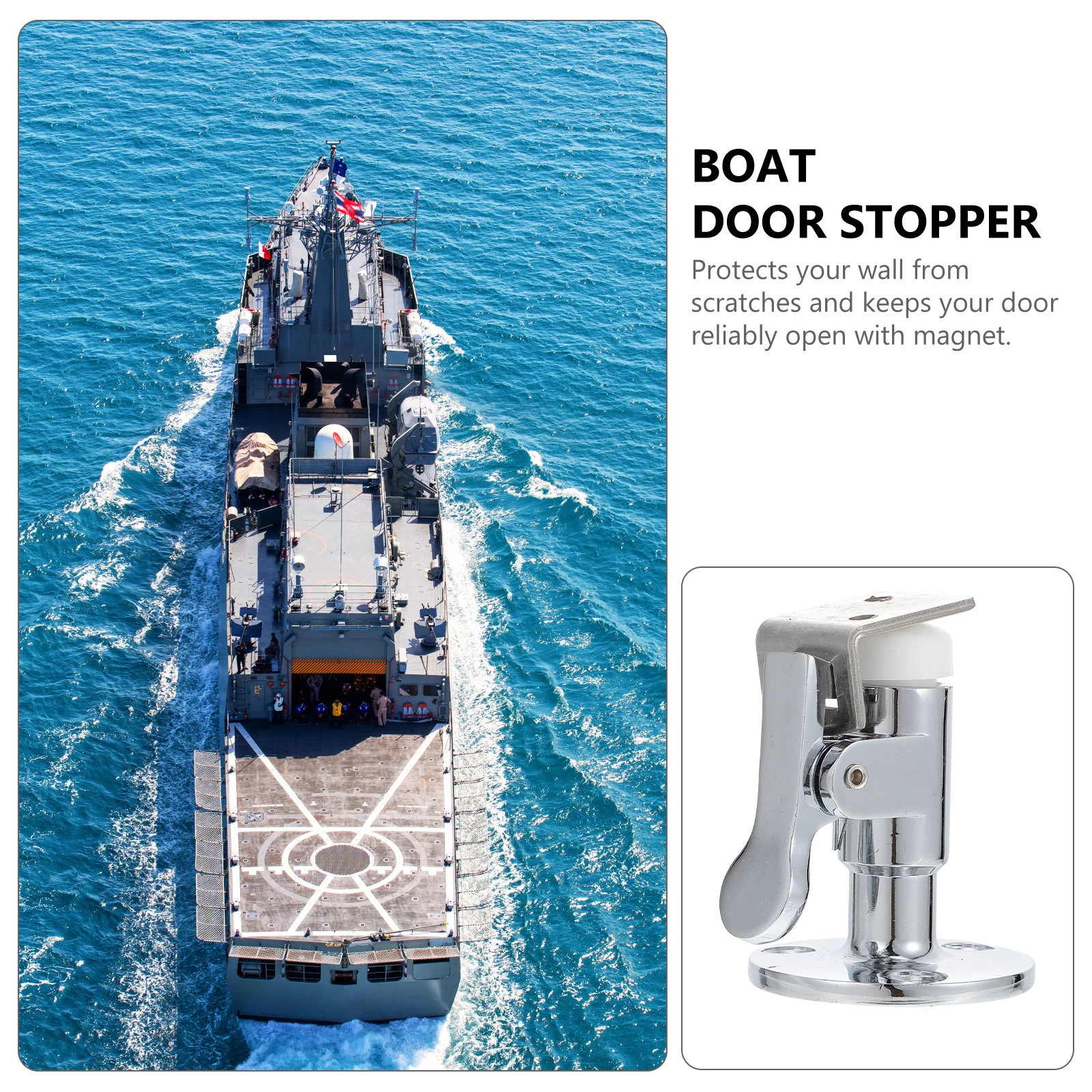 Magnetic Door Stopper Windproof Holder Chrome Silver Ground Mount for Boat Yacht Protects Wall Strong Magnet Easy Attachment
Magnetic Door Stopper Windproof Holder Chrome Silver Ground Mount for Boat Yacht Protects Wall Strong Magnet Easy Attachment