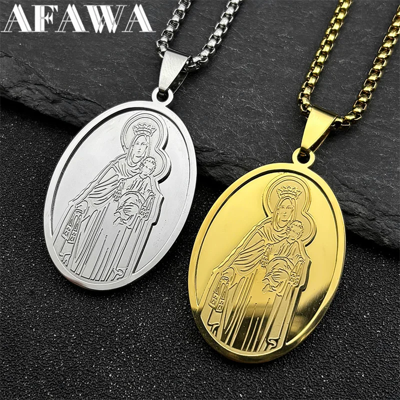 Classic Virgin Mary Jesus Pendant Necklace for Women Men Stainless Steel Gold Color Catholic Mother Mary Necklaces Jewelry
Classic Virgin Mary Jesus Pendant Necklace for Women Men Stainless Steel Gold Color Catholic Mother Mary Necklaces Jewelry