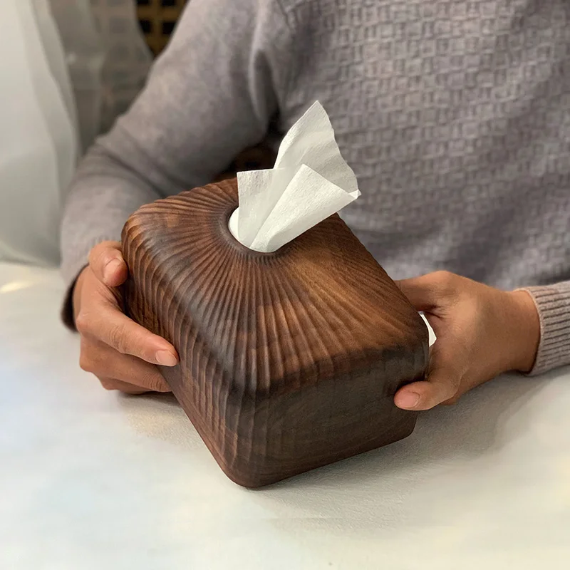 Black Walnut Wood Tissue Box Handmade Stripe Engraving Living Room Paper Boxes Office Desktop Tissue Organizer Home Decoration
Black Walnut Wood Tissue Box Handmade Stripe Engraving Living Room Paper Boxes Office Desktop Tissue Organizer Home Decoration