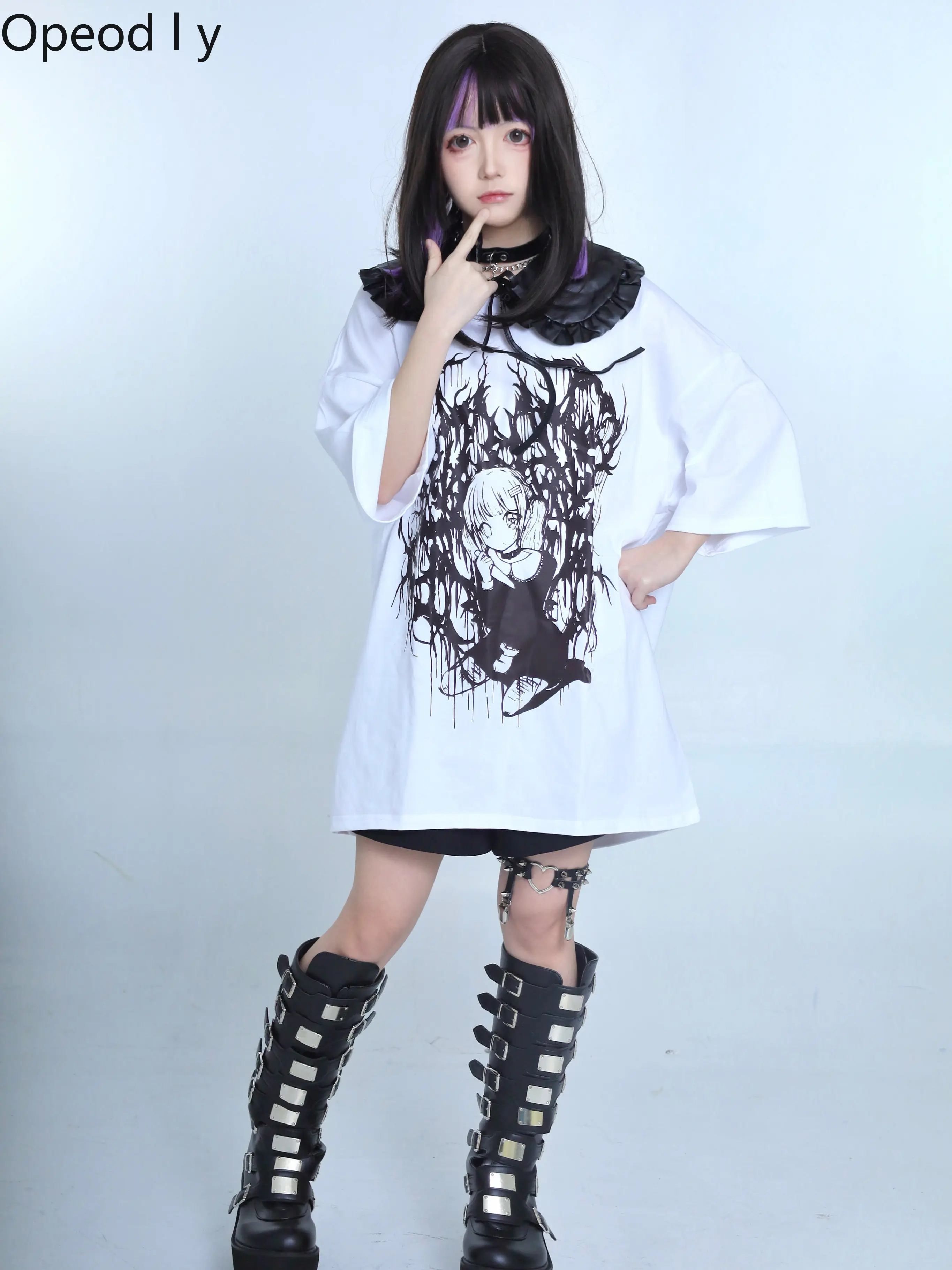 Lolita Original Design Dark Loli Girl Short-sleeved Y2k Subculture Mass-produced Japanese Gothic Pure Cotton Loose T-shirt
Lolita Original Design Dark Loli Girl Short-sleeved Y2k Subculture Mass-produced Japanese Gothic Pure Cotton Loose T-shirt