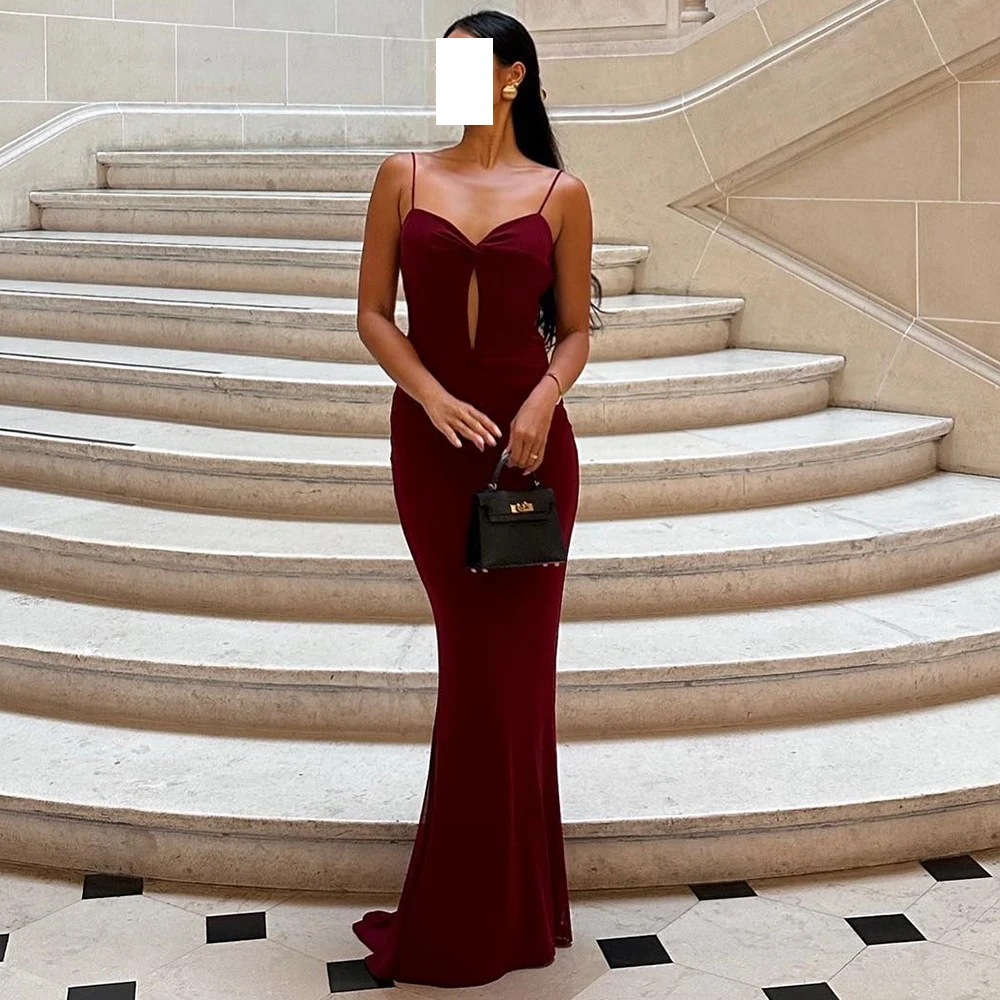 Sweetheart Spaghetti Straps Sleeveless Chiffon Sheath Floor Length Backless Solid Color Elegant Evening Dress Custom Size 2024
Sweetheart Spaghetti Straps Sleeveless Chiffon Sheath Floor Length Backless Solid Color Elegant Evening Dress Custom Size 2024