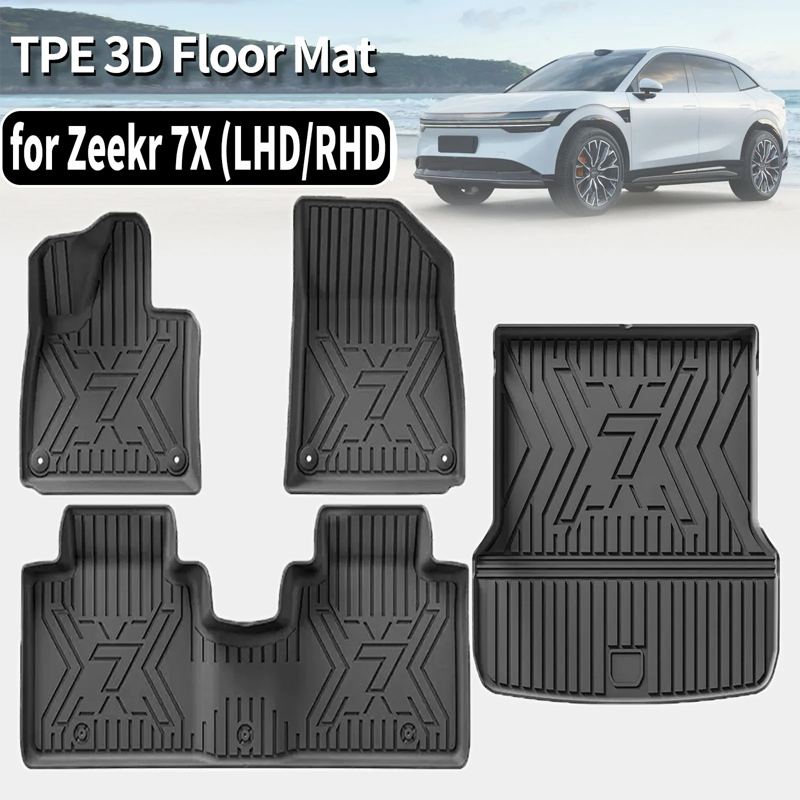 for Zeekr 7X 2026 2025 2024 RHD/LHD Eco-Friendly TPE Floor Mats Non-Slip Dustproof Car Interior Accessories
for Zeekr 7X 2026 2025 2024 RHD/LHD Eco-Friendly TPE Floor Mats Non-Slip Dustproof Car Interior Accessories