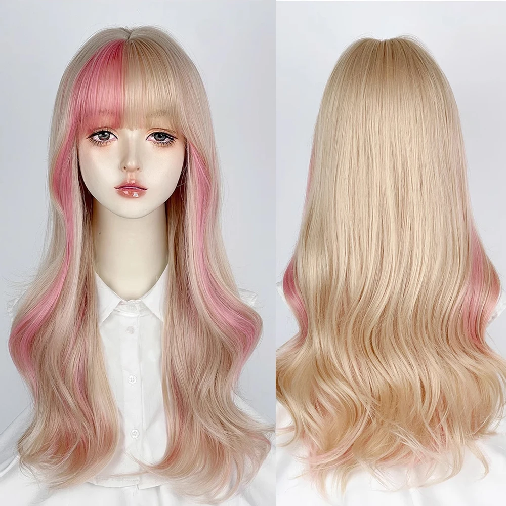 Блондинка, розовые блики, синтетические длинные волнистые парики с челкой, пушистые женские парики для косплея Лолиты, термостойкие для повседневной вечеринки
Блондинка, розовые блики, синтетические длинные волнистые парики с челкой, пушистые женские парики для косплея Лолиты, термостойкие для повседневной вечеринки