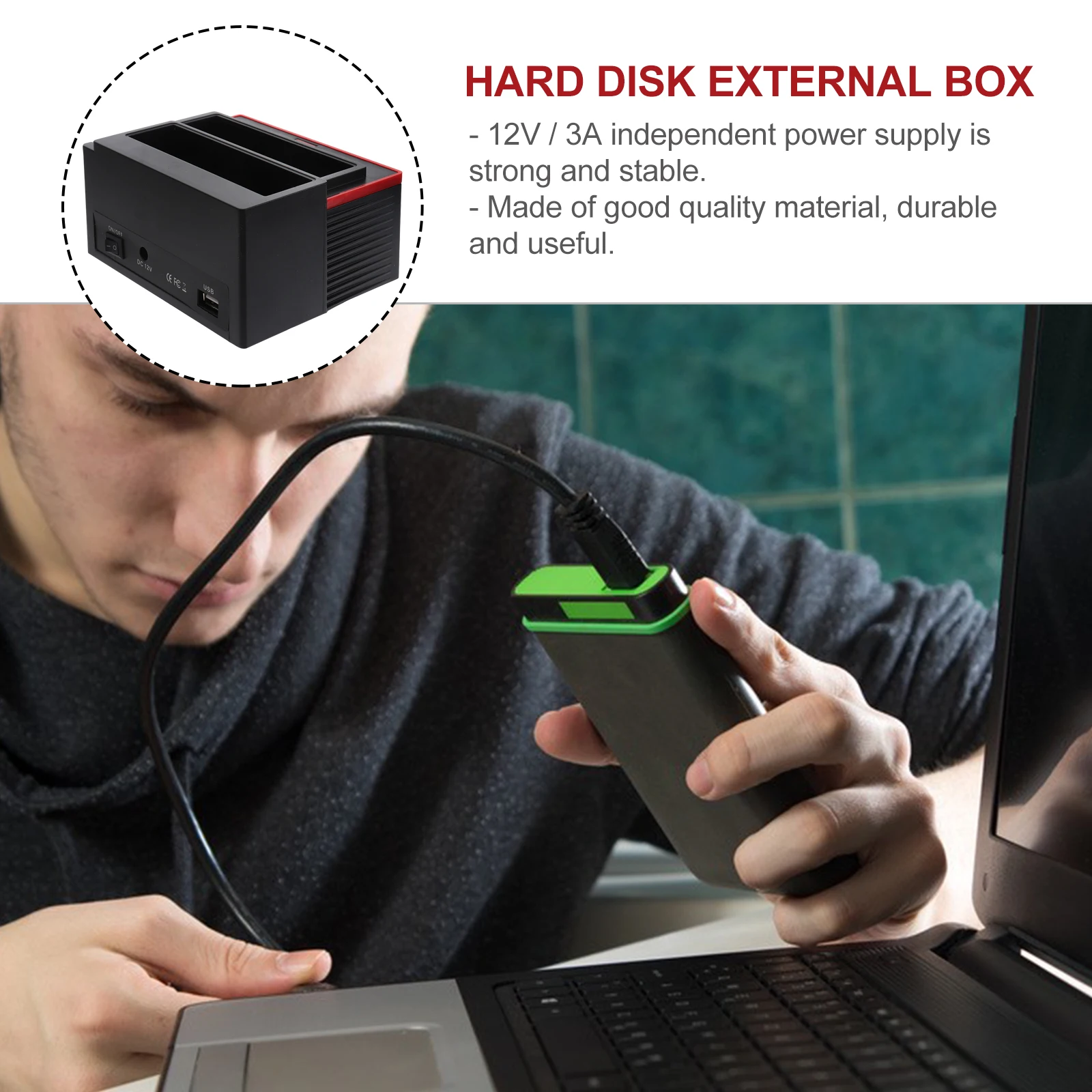 Hard Drives Docking Station 2 Position USB2.0 Disk Base Portable Reader Enclosure External Box
Hard Drives Docking Station 2 Position USB2.0 Disk Base Portable Reader Enclosure External Box