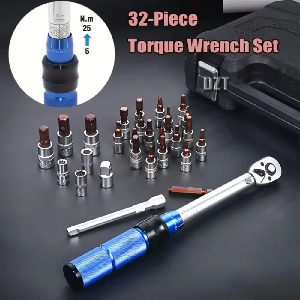 High Precision Torque Wrench Set Adjustable Preset Kilogram Scale Wrench Set 72-Tooth Ratchet Storage Box Car Repair Tools