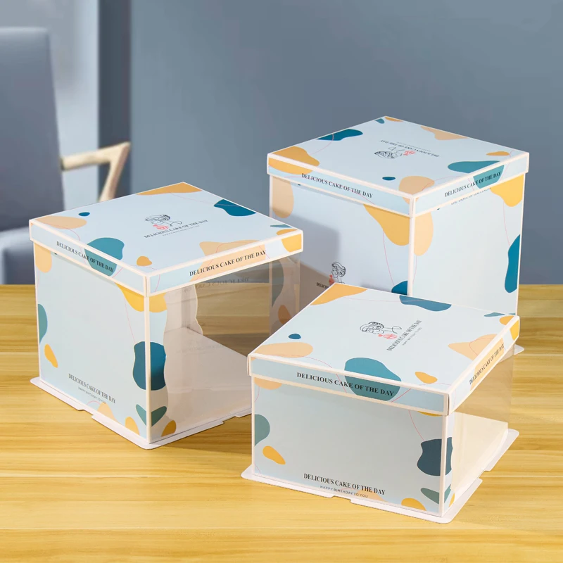 Translucent cake box packaging box 6 8 10 12 inch single-layer heightening online celebrity baking birthday cake box.
Translucent cake box packaging box 6 8 10 12 inch single-layer heightening online celebrity baking birthday cake box.