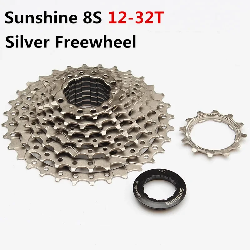 SUNSHINE MTB Bike 8 Speed 11-32T Cassette Freewheel High Tension Steel Nichrome Silver Flywheel Bicycle Parts
SUNSHINE MTB Bike 8 Speed 11-32T Cassette Freewheel High Tension Steel Nichrome Silver Flywheel Bicycle Parts