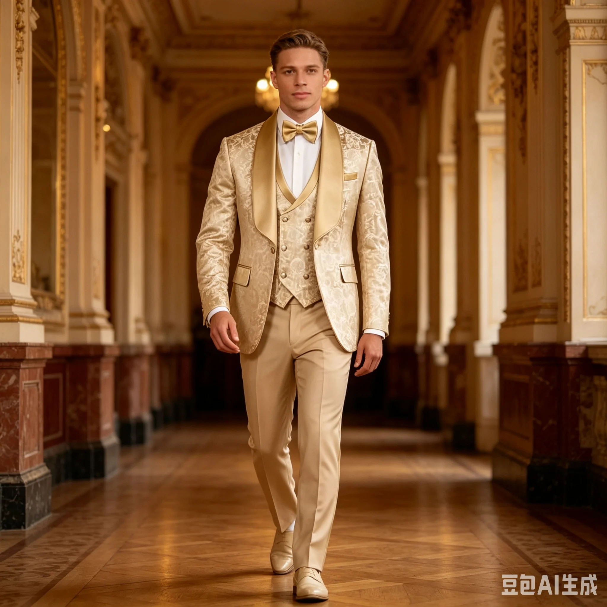 Elegant Champagne Jacquard 3-Piece Men's Formal Suit with Shawl Lapel Business Wedding Groom Tuxedo Blazer Jacket Vest Pants Set
Elegant Champagne Jacquard 3-Piece Men's Formal Suit with Shawl Lapel Business Wedding Groom Tuxedo Blazer Jacket Vest Pants Set