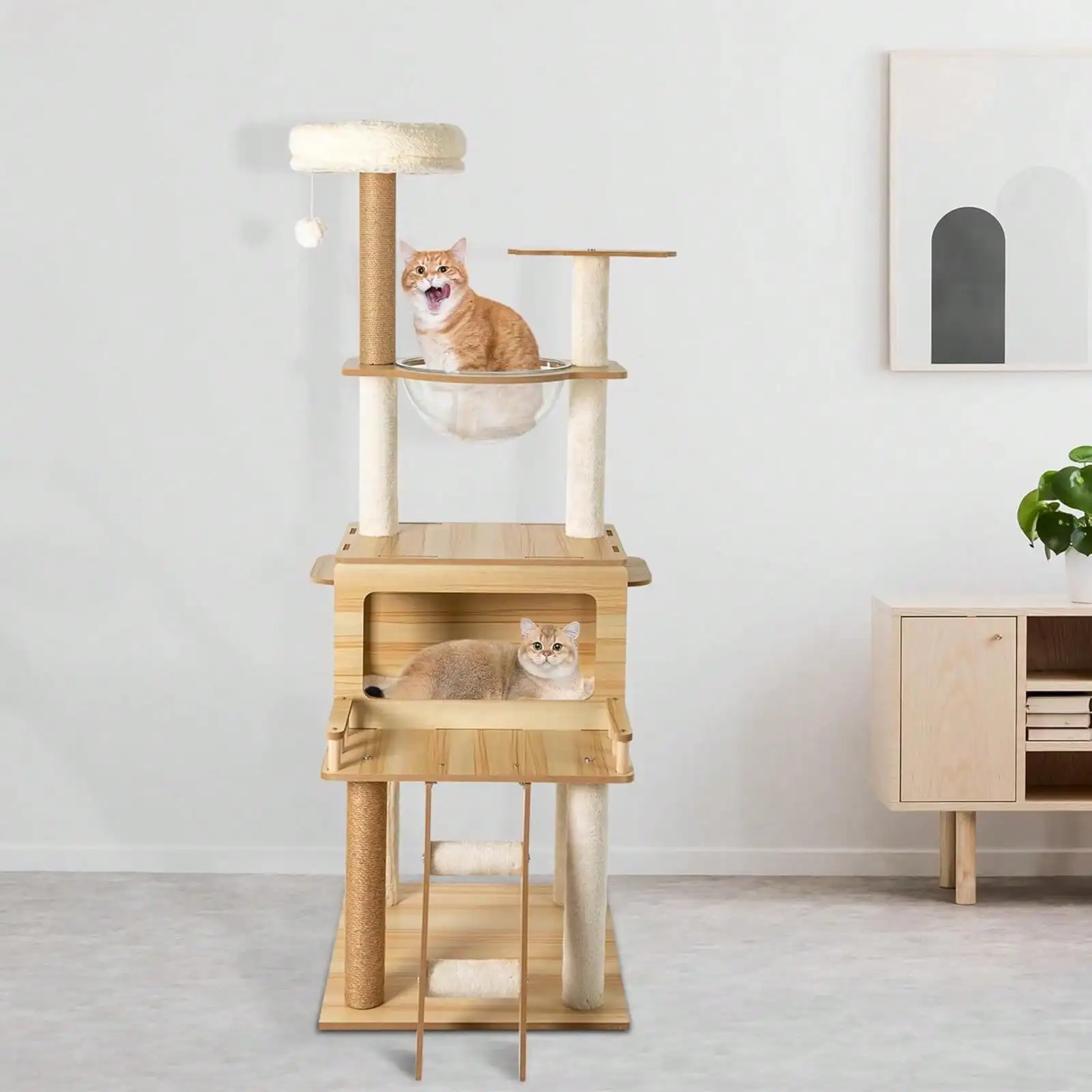 Cat Tree Cat Scratching Post 57.9inch Height Pet Activity Furniture 22lbs With Climbing Steps And Swing Ball For Home Coffees Shop Office
Cat Tree Cat Scratching Post 57.9inch Height Pet Activity Furniture 22lbs With Climbing Steps And Swing Ball For Home Coffees Shop Office