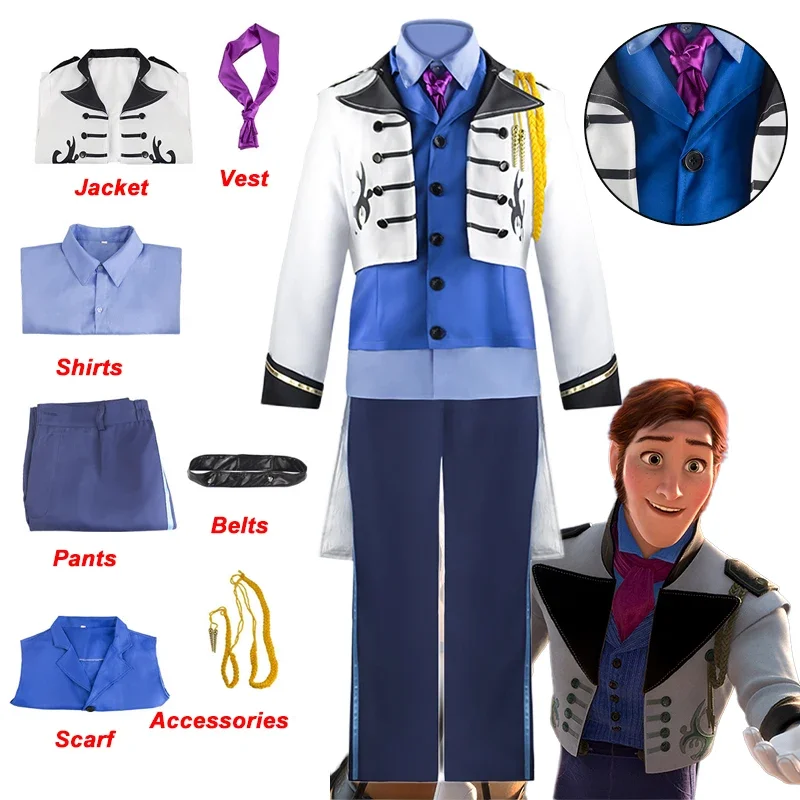 New 2025 Frozen Cosplay Halloween costume Hans Prince Shirt Vest Coat Pants Tie Uniform Suit Adults Hallowee RER12 RQR12
New 2025 Frozen Cosplay Halloween costume Hans Prince Shirt Vest Coat Pants Tie Uniform Suit Adults Hallowee RER12 RQR12