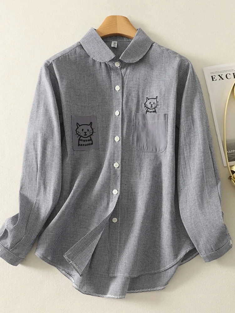 Повседневная хлопково-льняная женская верхняя одежда с вышивкой irt Long Sve для похудения, осенний воротник на пуговицах, Skater Girl
Повседневная хлопково-льняная женская верхняя одежда с вышивкой irt Long Sve для похудения, осенний воротник на пуговицах, Skater Girl