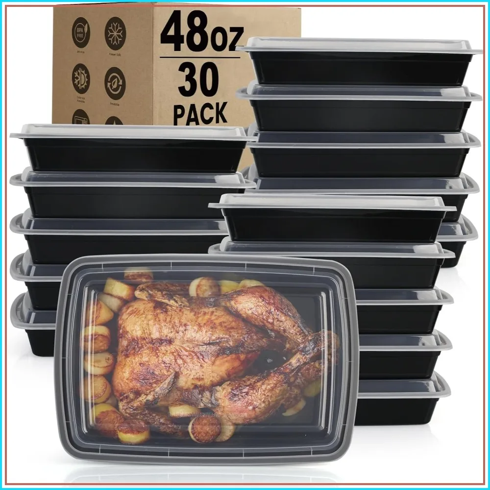 48oz Meal Prep Containers with Lids 30 Pack, Reusable & Disposable To Go Food Containers, BPA Free, Microwave/Dishwasher/Freezer Safe
48oz Meal Prep Containers with Lids 30 Pack, Reusable & Disposable To Go Food Containers, BPA Free, Microwave/Dishwasher/Freezer Safe