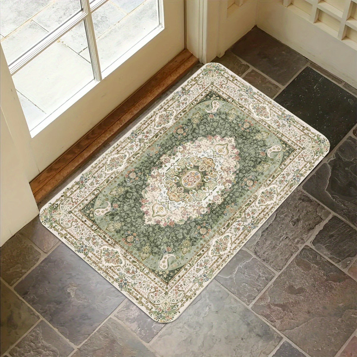 Green Persian Print Kitchen Carpets Flannel Anti-slip Bathroom Accessories for Living Room Doormat Entrance Foot Mat Home Decor
Green Persian Print Kitchen Carpets Flannel Anti-slip Bathroom Accessories for Living Room Doormat Entrance Foot Mat Home Decor