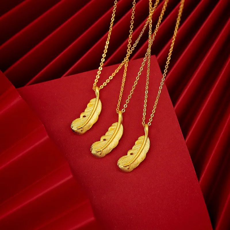 Feather Shape 18k Yellow Gold Pendant Necklace for Women Clavicle Chain Gold Necklace Christmas Day Fine Jewelry Gift
Feather Shape 18k Yellow Gold Pendant Necklace for Women Clavicle Chain Gold Necklace Christmas Day Fine Jewelry Gift