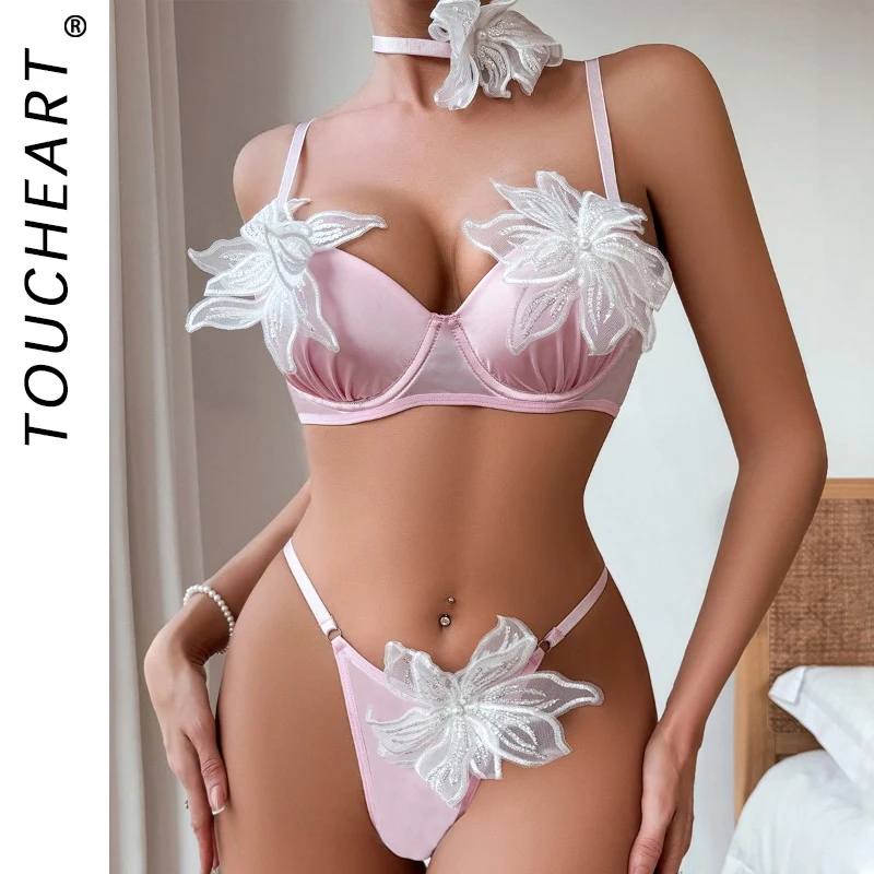 Toucheart Lingeries Sexy Hot Sexy Mesh Splicing Bra Set Sweet Embroidered Lingerie Set Women Sexy Female Lingerie 3-piece Set
Toucheart Lingeries Sexy Hot Sexy Mesh Splicing Bra Set Sweet Embroidered Lingerie Set Women Sexy Female Lingerie 3-piece Set