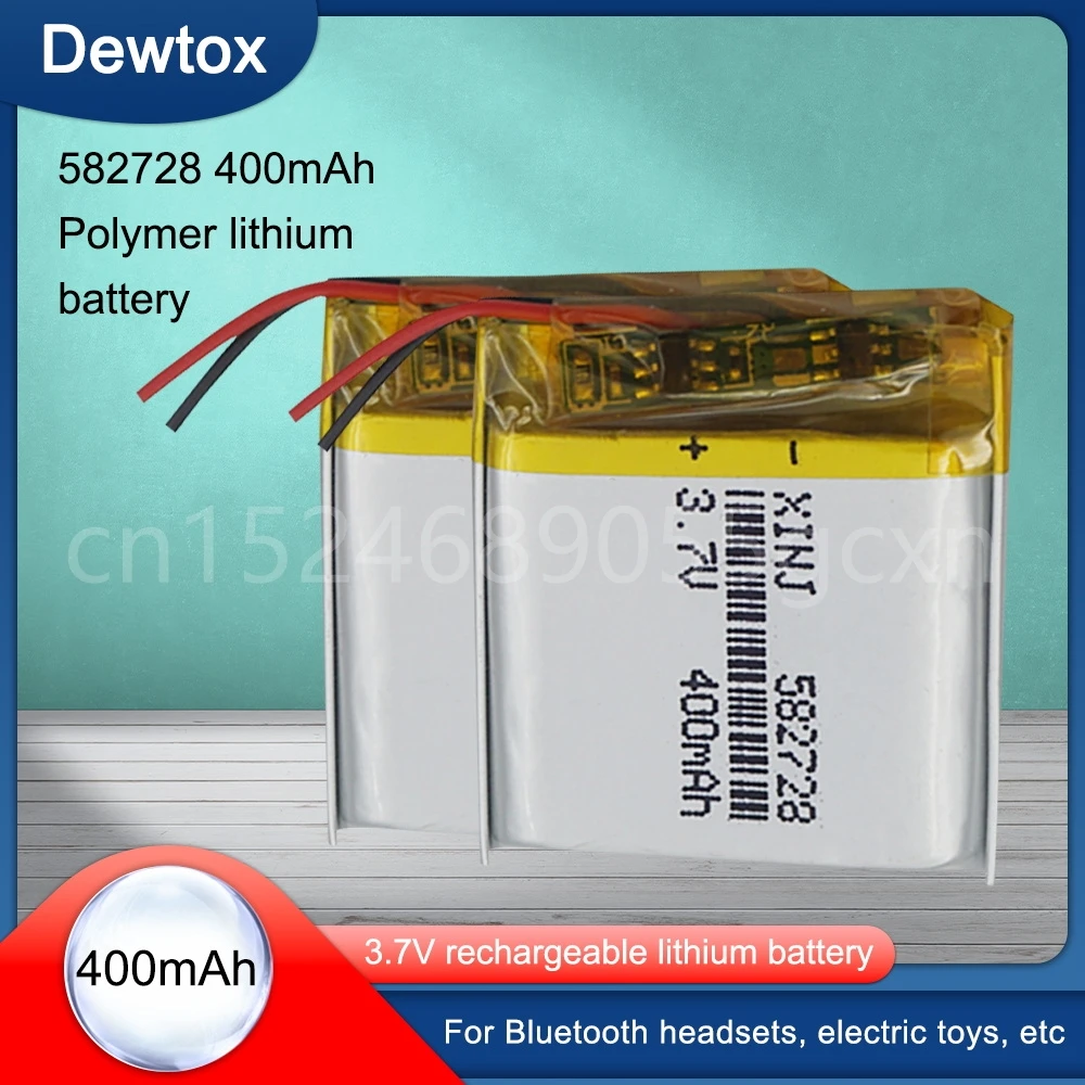 3.7V 400mAh 582728 Lithium Polymer Li-Po li ion Rechargeable Battery Lipo cells For Bluetooth speaker PDA notebook GPS
3.7V 400mAh 582728 Lithium Polymer Li-Po li ion Rechargeable Battery Lipo cells For Bluetooth speaker PDA notebook GPS