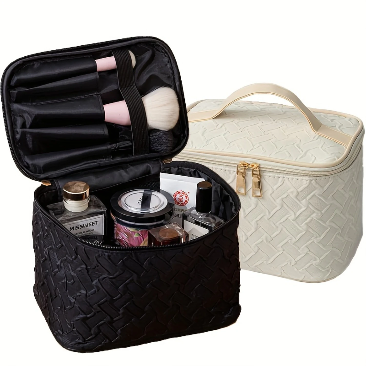 Black/White Umizolco Premium Large capacityPortable Travel Makeup Bag, Multi-functionalCosmetic Organizer, Stain-resistant, Hand
Black/White Umizolco Premium Large capacityPortable Travel Makeup Bag, Multi-functionalCosmetic Organizer, Stain-resistant, Hand