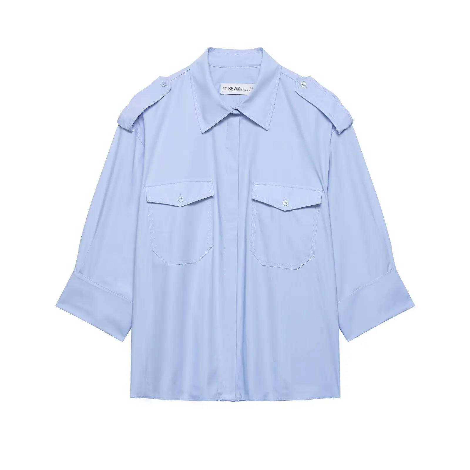 Women's Fashion Casual Pocket Poplin Shirt 51H5
Women's Fashion Casual Pocket Poplin Shirt 51H5