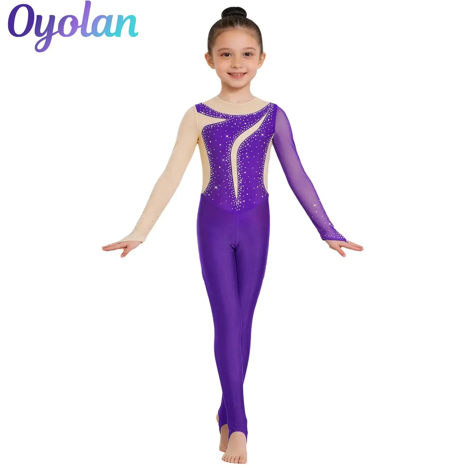 Kids Girls Gymnastics Ballet Dance Unitard Jumpsuit Dancewear Long Sleeves Finger Holes Mesh Bodysuit for Figure Skating
Kids Girls Gymnastics Ballet Dance Unitard Jumpsuit Dancewear Long Sleeves Finger Holes Mesh Bodysuit for Figure Skating
