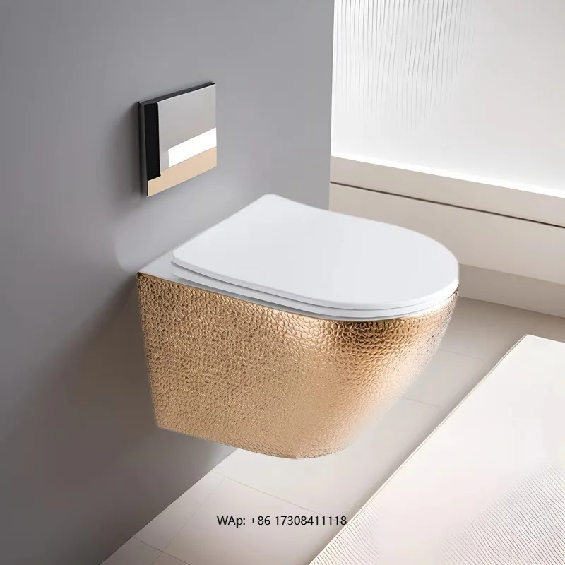 Matte Black Wall-Mounted In-Wall Suspended Wall-Hung Toilet with S-Trap Drain Ceramic Round Bowl Siphon Flushing Night Light
Matte Black Wall-Mounted In-Wall Suspended Wall-Hung Toilet with S-Trap Drain Ceramic Round Bowl Siphon Flushing Night Light