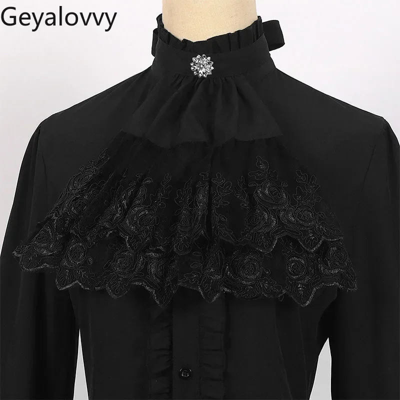 Spring and Autumn New Stand-up Collar Camisas Long-sleeved Pleated Shirt Punk Lolita Sweet Versatile Slim-fit Inner Top
Spring and Autumn New Stand-up Collar Camisas Long-sleeved Pleated Shirt Punk Lolita Sweet Versatile Slim-fit Inner Top