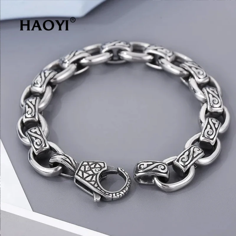 HAOYI Vintage Stainless Steel Crack Buckle Totem O-shaped Bracelet Men's Bracelet's Hip Hop Punk Silver Color Jewelry
HAOYI Vintage Stainless Steel Crack Buckle Totem O-shaped Bracelet Men's Bracelet's Hip Hop Punk Silver Color Jewelry