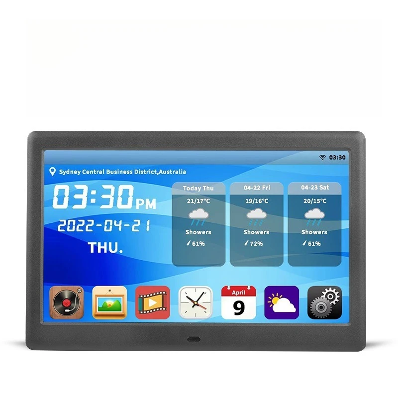 Weather clock, digital photo frame with weather forecast 10-inch electronic photo album
Weather clock, digital photo frame with weather forecast 10-inch electronic photo album