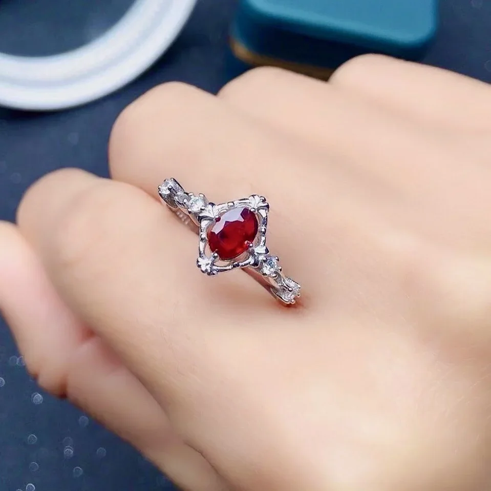 Vintage Sterling Silver Ruby Ring for Daily Wear 4mm*6mm 0.5ct Natural Ruby Silver Ring Solid 925 Silver Ruby Jewelry
Vintage Sterling Silver Ruby Ring for Daily Wear 4mm*6mm 0.5ct Natural Ruby Silver Ring Solid 925 Silver Ruby Jewelry