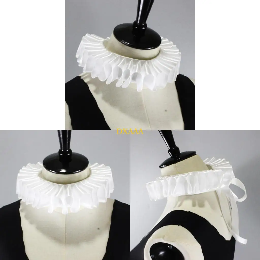 DXAA Women Ribbon Ruffled Fake Collar Victorian Neck Ruff Satin Choker
DXAA Women Ribbon Ruffled Fake Collar Victorian Neck Ruff Satin Choker