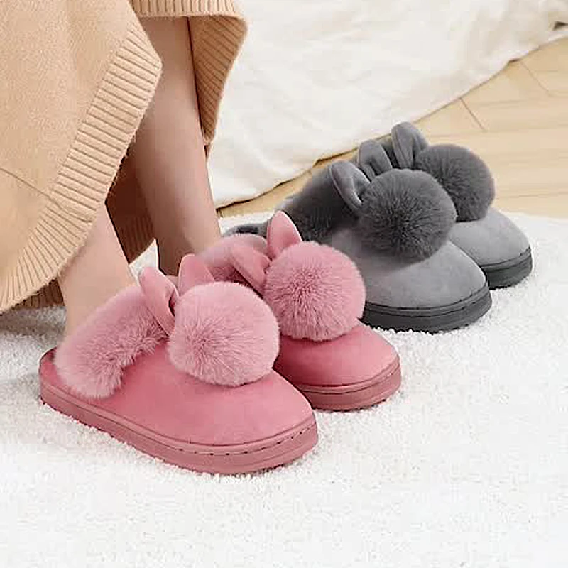Winter Plush Slippers for Women & Men - Thick Sole Couple House Shoes, Cozy Faux Rabbit Fur Indoor Slides with Closed Back
Winter Plush Slippers for Women & Men - Thick Sole Couple House Shoes, Cozy Faux Rabbit Fur Indoor Slides with Closed Back