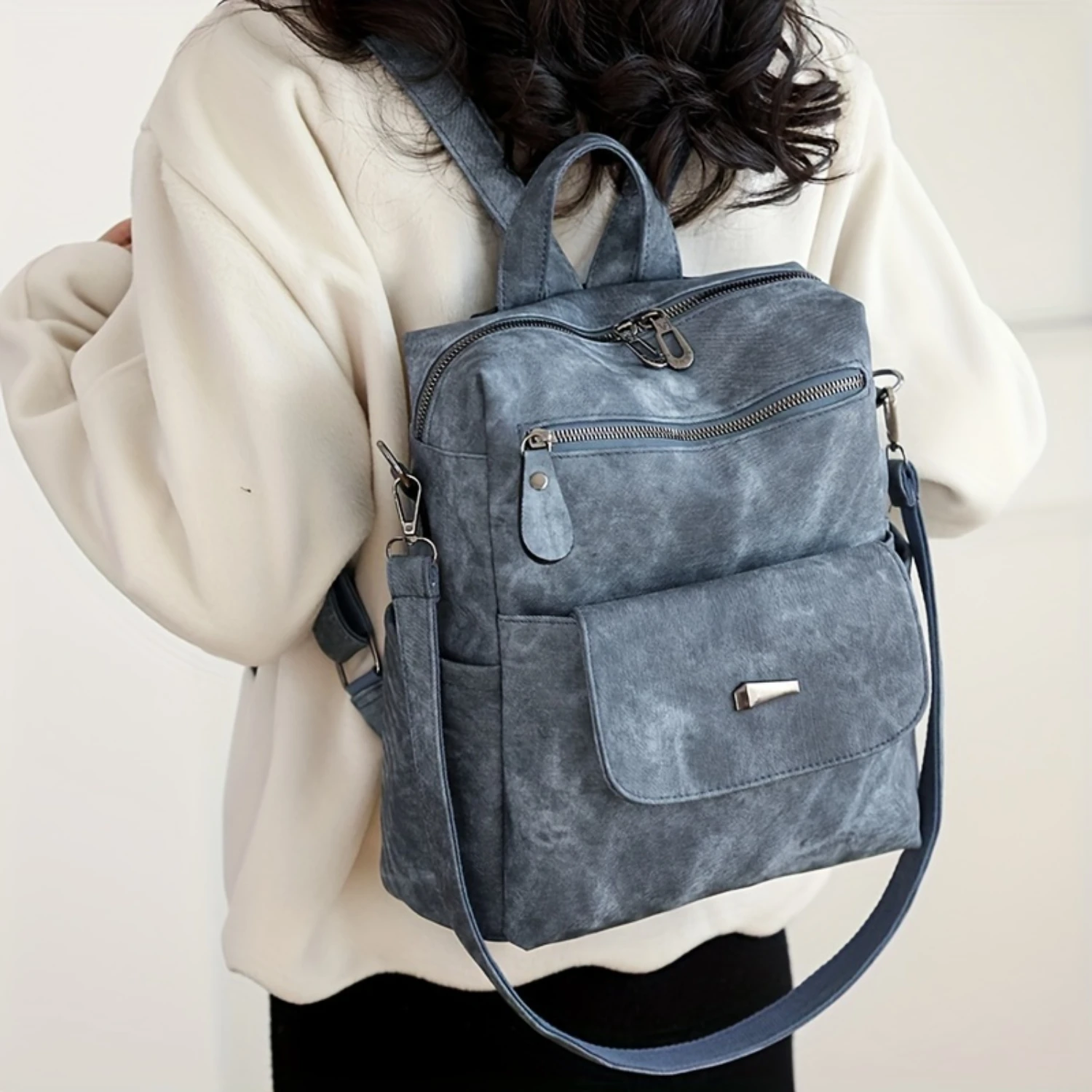 Retro Backpack Purse, Multifunctional Two-way Shoulder Bag, Women Fashion School Bag Daypack For Travel, Work, School
Retro Backpack Purse, Multifunctional Two-way Shoulder Bag, Women Fashion School Bag Daypack For Travel, Work, School