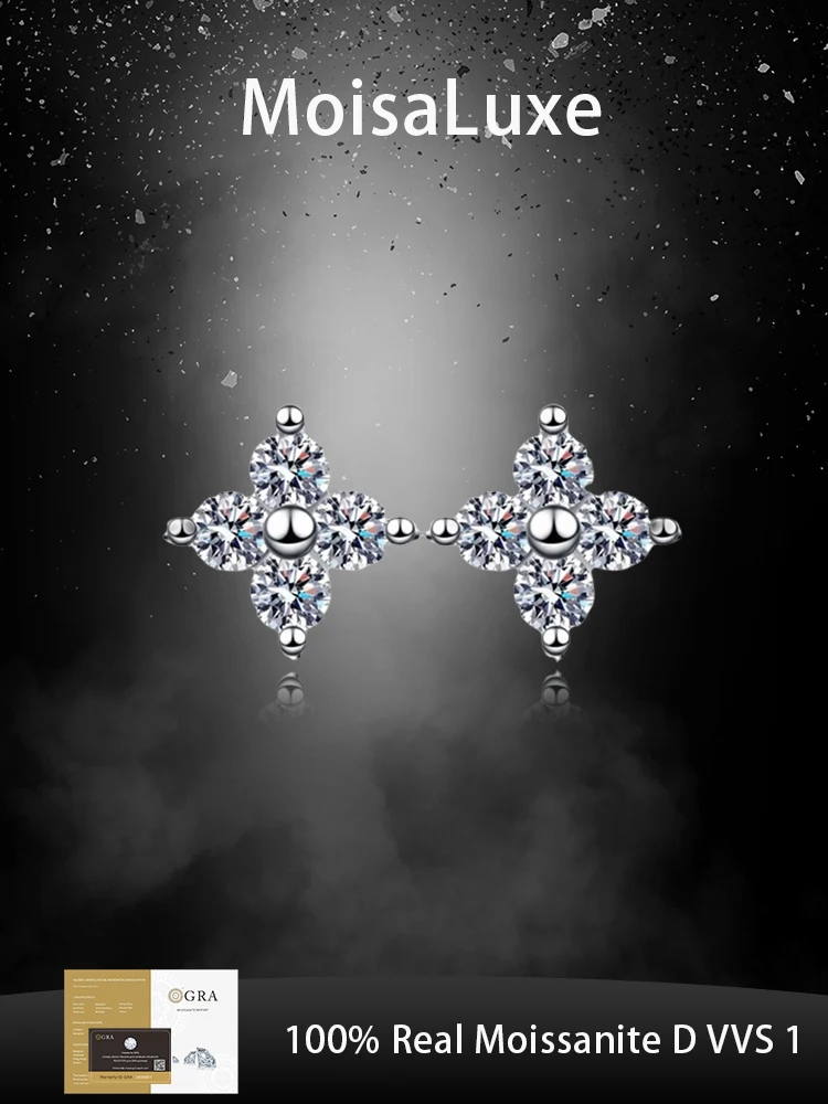 MoisaLuxe Official Store GRA Moissanite Plata Sterling Fashion Jewelry Four Leaf Clover 925 Silver Earrings Hoops Piercing
MoisaLuxe Official Store GRA Moissanite Plata Sterling Fashion Jewelry Four Leaf Clover 925 Silver Earrings Hoops Piercing
