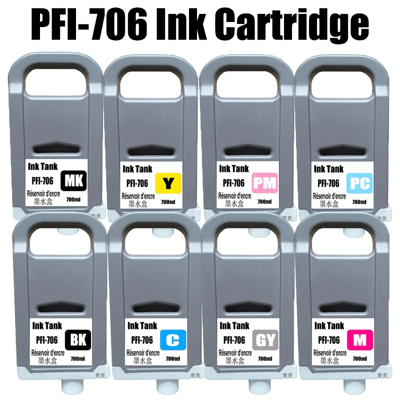 Чернильный картридж PFI706 PFI-706 pfi706 объемом 700 мл, совместимый с принтерами Canon PFI706 IPF 8400 IPF9400 IPF8410 IPF9410
Чернильный картридж PFI706 PFI-706 pfi706 объемом 700 мл, совместимый с принтерами Canon PFI706 IPF 8400 IPF9400 IPF8410 IPF9410