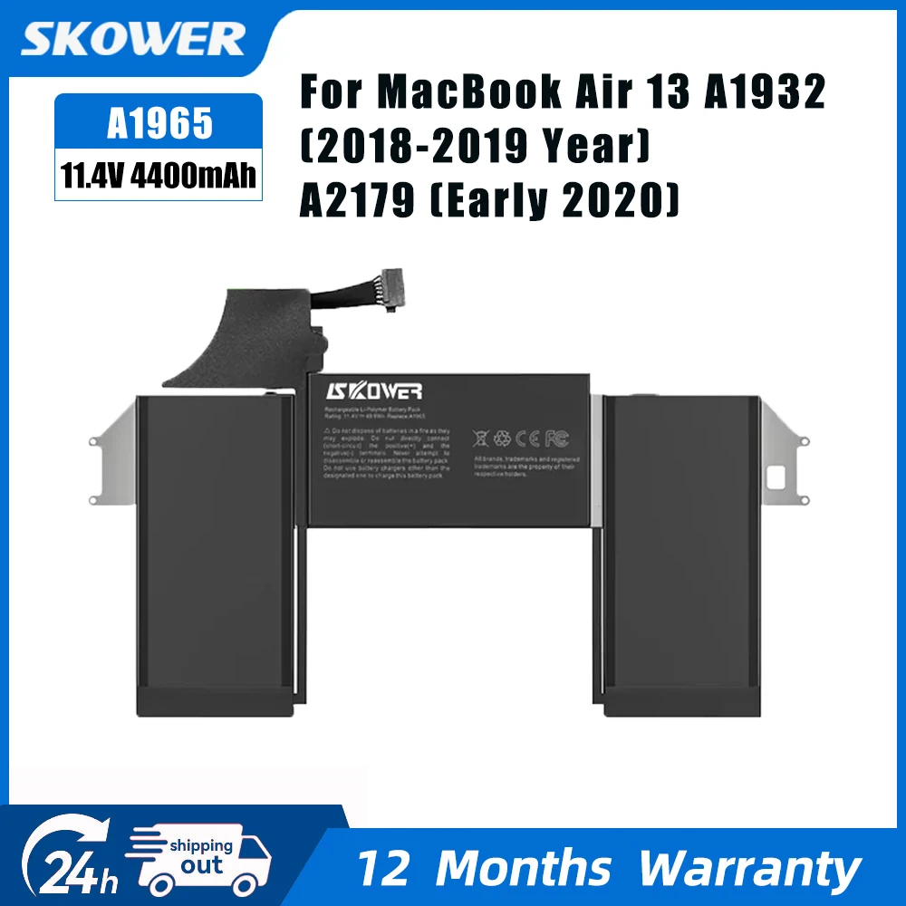 SKOWER A1965 Battery for APPLE MacBook Air 13" A1932 2018 2019 A2179 Early 2020 EMC 3184 EMC3302 020-02455
SKOWER A1965 Battery for APPLE MacBook Air 13" A1932 2018 2019 A2179 Early 2020 EMC 3184 EMC3302 020-02455