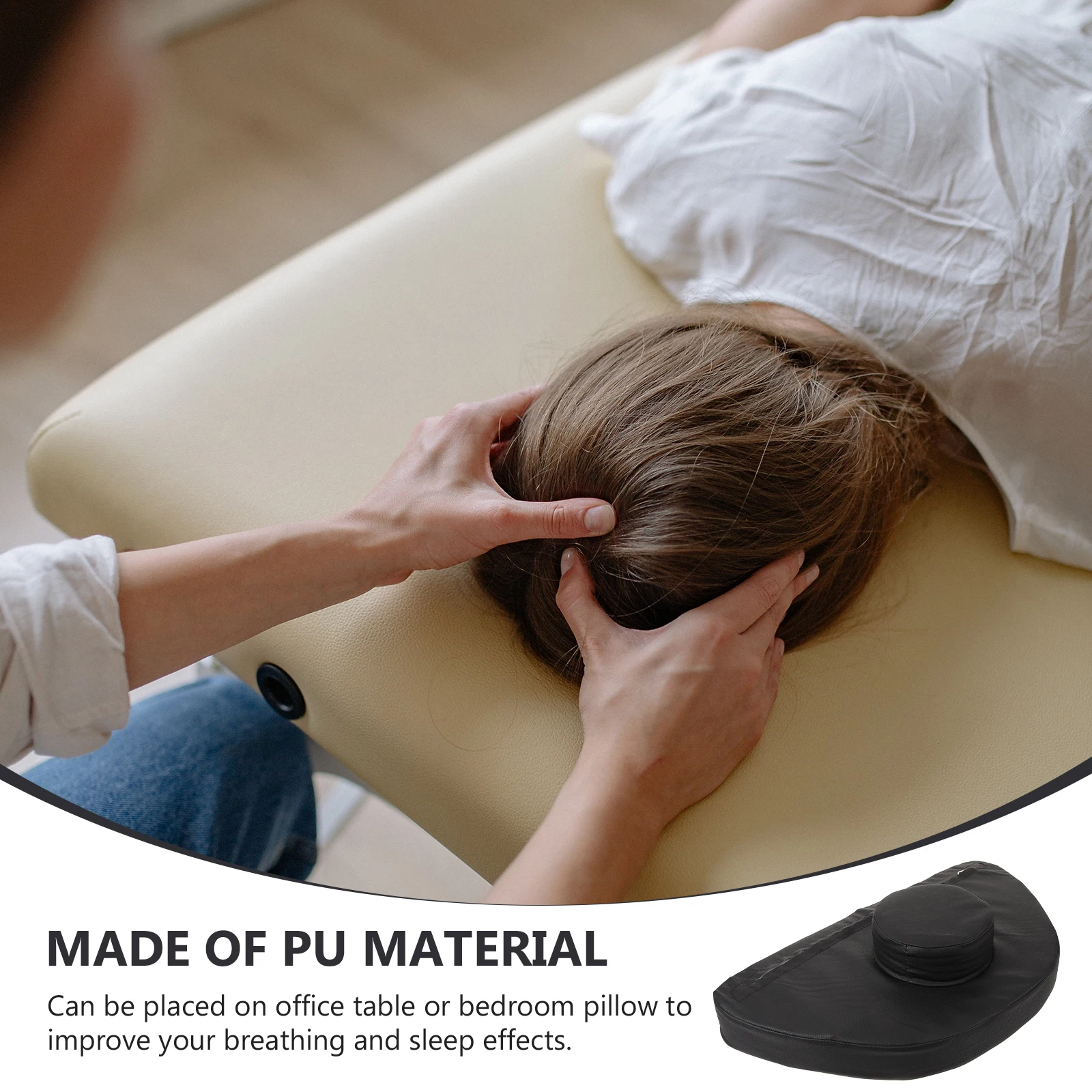 Massage Pillow for Beauty Salon Comfortable Face Down Headrest with Hole Black Semi Circle Cylinder Support SPA Accessory
Massage Pillow for Beauty Salon Comfortable Face Down Headrest with Hole Black Semi Circle Cylinder Support SPA Accessory