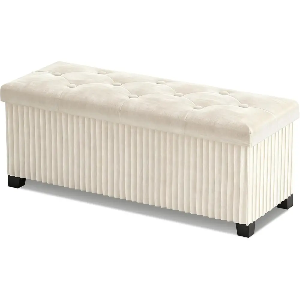 43 Inch Velvet Storage Ottoman Bench with Legs, Ideal for Living Room and Bedroom (Beige)
43 Inch Velvet Storage Ottoman Bench with Legs, Ideal for Living Room and Bedroom (Beige)